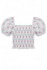 KatieJ Marlee Puff Sleeve Top, Floral Boquet