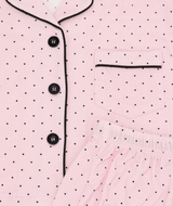 KatieJ Olivia Cropped Pajama Set, Pink Micro Dot