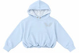 KatieJ NYC Ryan Hoodie with Angel Wings & Lace Hood, Baby Blue