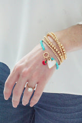 Canvas Style Heart Charm, Mother Of Pearl