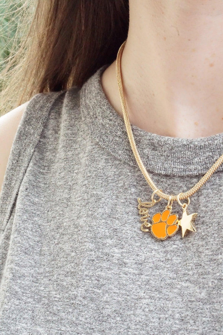 Canvas Style "Love" Cursive Script Charm, Shiny Gold