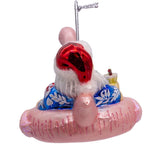 Kurt Adler Noble Gems™ Glass Santa In Flamingo Pool Float Ornament