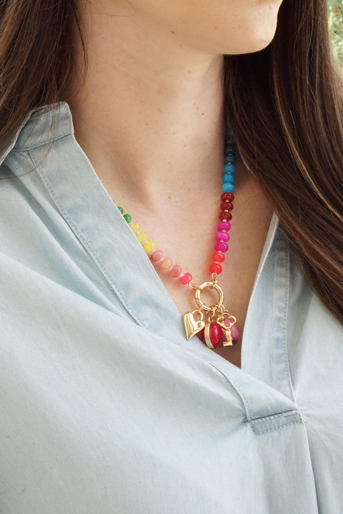 Canvas Style Puffy Heart Charm, Shiny Gold