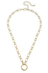 Canvas Style Sasha Charm Necklace Base, Shiny Gold