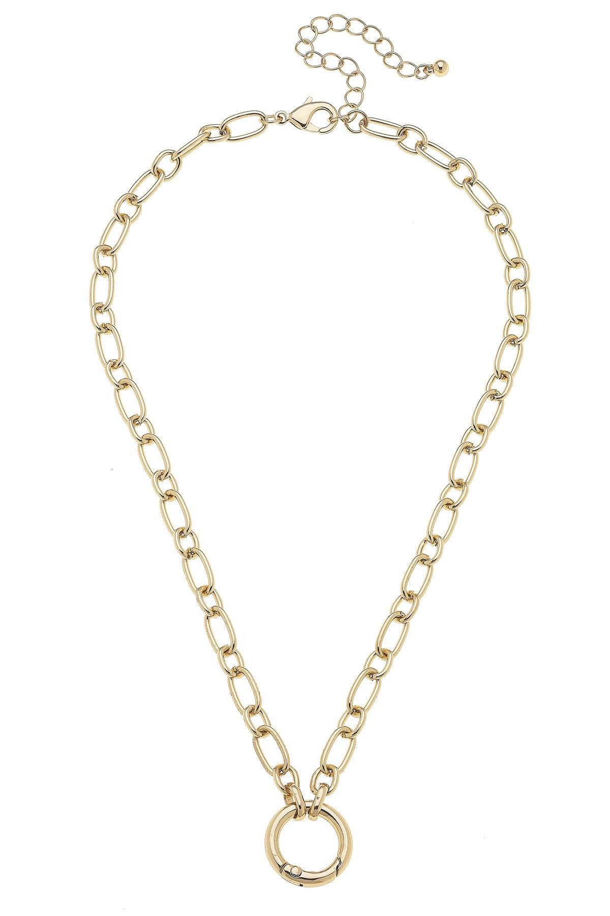 Canvas Style Sasha Charm Necklace Base, Shiny Gold