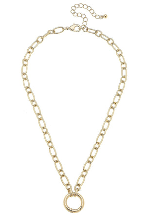 Canvas Style Sasha Charm Necklace Base, Shiny Gold