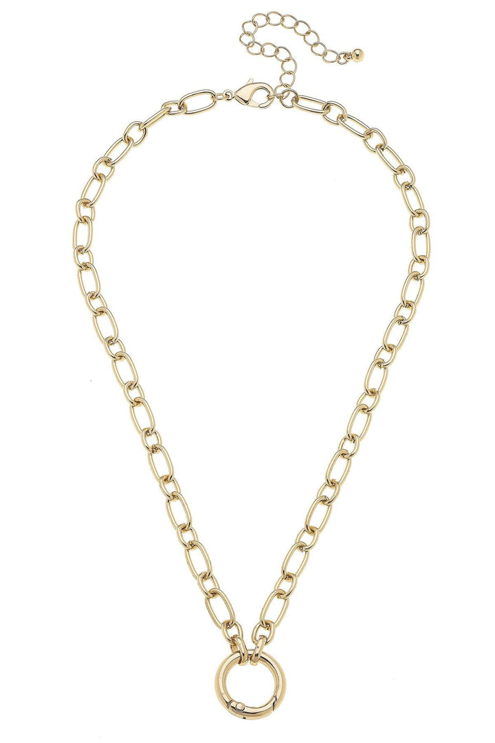 Canvas Style Sasha Charm Necklace Base, Shiny Gold