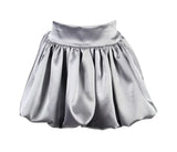 fbz Silver Satin Shiny Stretch Bubble Skirt