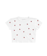 KatieJ Fearless Mini Cherry Embroidered Tee