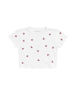 KatieJ Fearless Mini Cherry Embroidered Tee