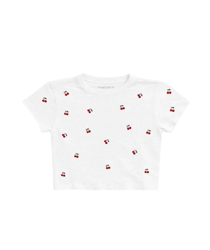 KatieJ Fearless Mini Cherry Embroidered Tee