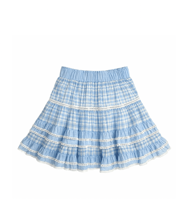 KatieJ Katrina Skirt, Baby Blue Gingham