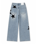 KatieJ Philly Star Patch Wide Leg Jean