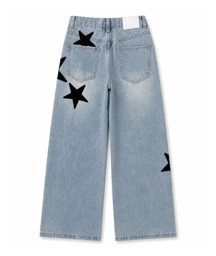 KatieJ Philly Star Patch Wide Leg Jean