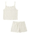 Rylee + Cru Pointelle Bow Lounge Set, Neutral Floral