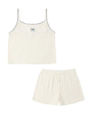 Rylee + Cru Pointelle Bow Lounge Set, Ivory